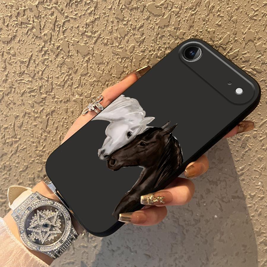 White Black Horse Funda Phone Cover Case for Apple iPhone 17 Pro Max 11 XR XS MAX 14 12 Air 16 15 Pro 7 8 13