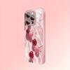 Kristallkirschenmuster Rosa Metallic-Lack Glas Harte Handyhülle Für iPhone 17 15 16 11 12 13 14 Pro Max Plus 16E 17Air Hülle