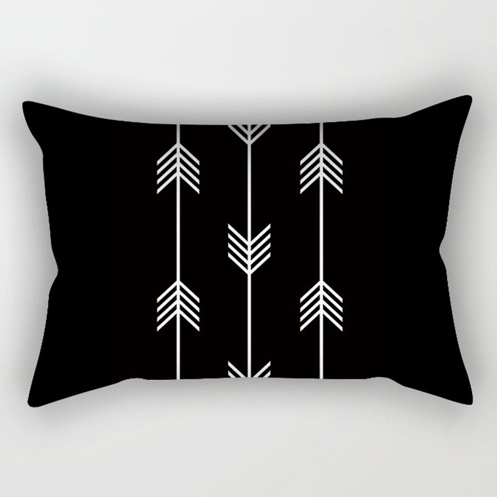 Pillowcase, Peach Skin Velvet Modern Simple Black And White Geometric Striped Pattern Sofa Cushion Cover, Soft Skin-friendly Rectangle Pillow Case 30x