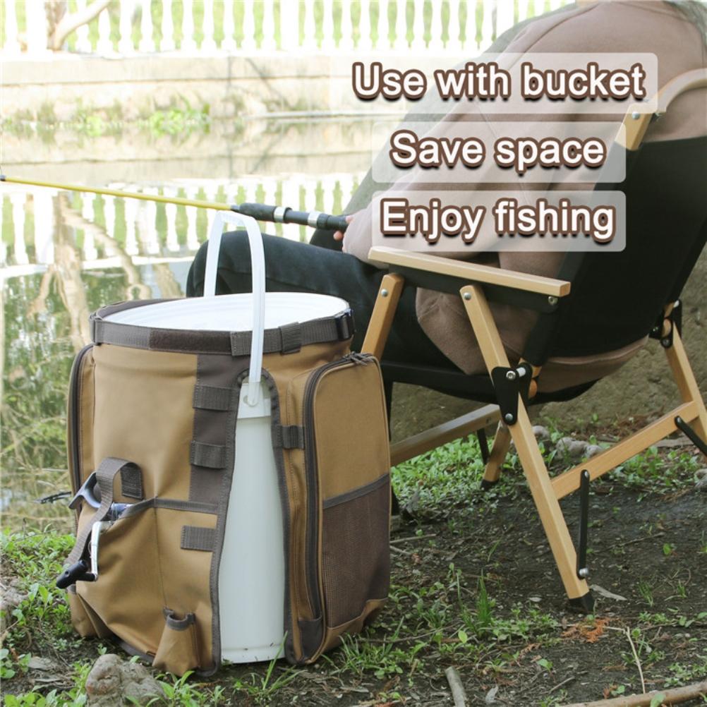 Outdoor Campingeimer Organizer Große Kapazität Angeltaschen-Aufbewahrungstasche Gartentasche für Angeln Camping Wandern