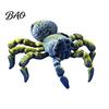 Detailed Fluffy Texture Spider 3D Printed Fidget Toy with Eyes, Large Articulated Figurine Unique Gothic Style Decor Flexible Joints, Halloween