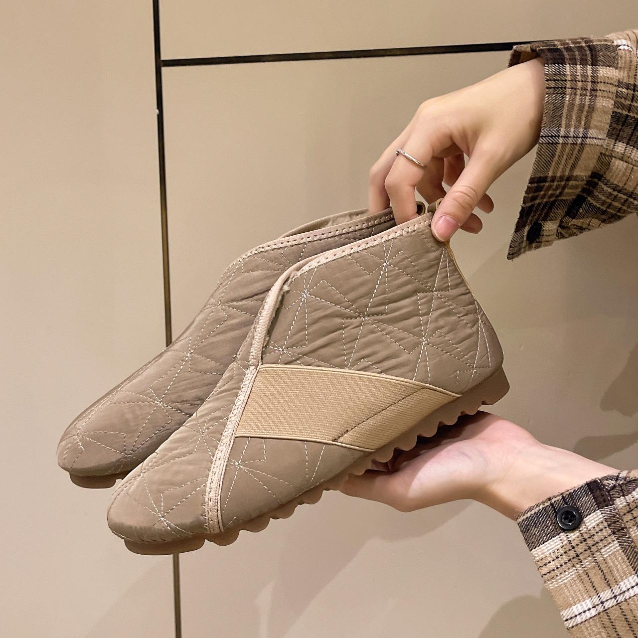 

Fashion Winter Flat Ankle Boots Vintage Fashion Women s Snow Boots Waterproof Warm Suede Warm Plush Fashion Women s Casual Cotton Boots 35 темно-коричневого