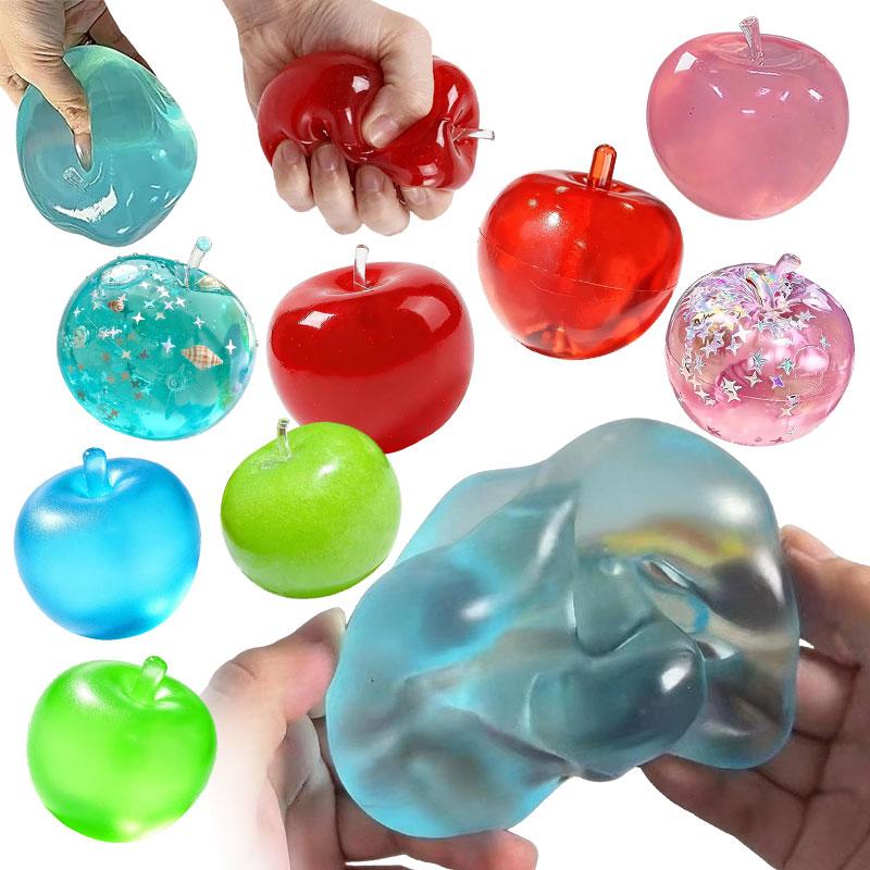 New Apple Squishy Toys Green Red Simulated Apple Squeeze Stress Toy Anxiety Relief Fidget Toys Soft Slow Rebound Birthday Gifts