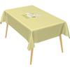 54x72 Inch Easter Day Rectangle Tablecloth Patined Eggs Rabbit Light Yellow Table Cloth Cover for Indoor Room Table Protector Modern Holiday