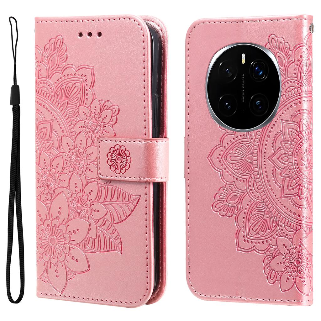 For Honor Magic7 Pro 5G Case Floral Pattern PU Leather Wallet Stand Phone Cover