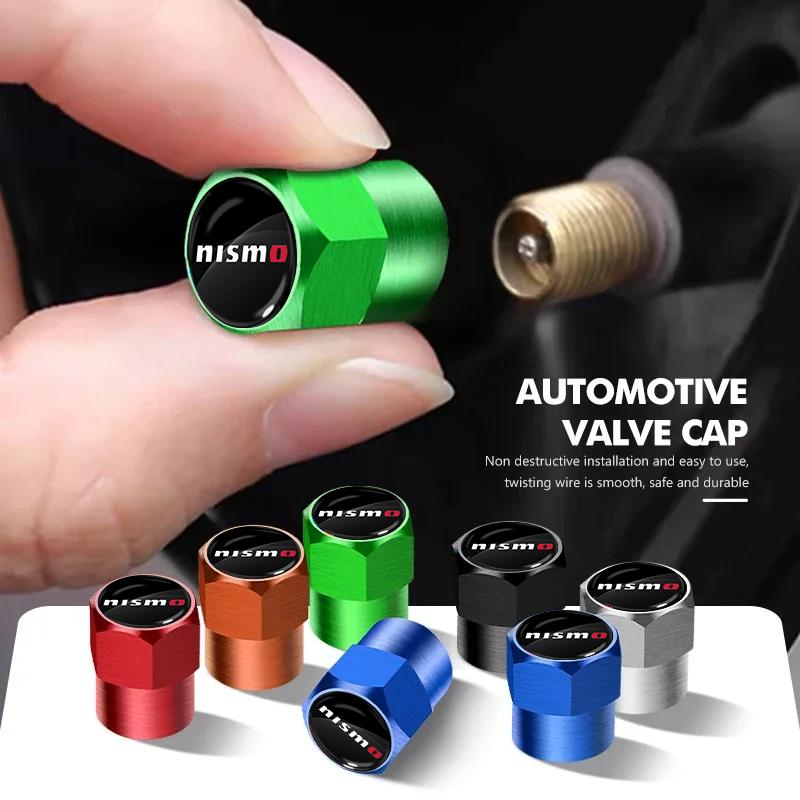 4pcs Metal Car Wheel Tire Valve Caps Stem Case Covers Accessories for Nismo Nissan 370Z Coupe Roadster Z34 2009-2020 GTR Juke