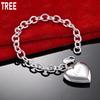 925 Sterling Silver Fashionable And Exquisite Heart Bracelet Gift Jewelry