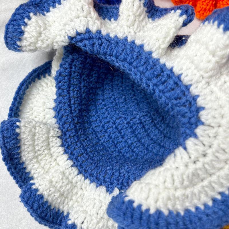 Handmade Crochet Conical Bucket Hat - Ruffled Brim Fisherman Hat for Women, Stylish Sun Protection Cap