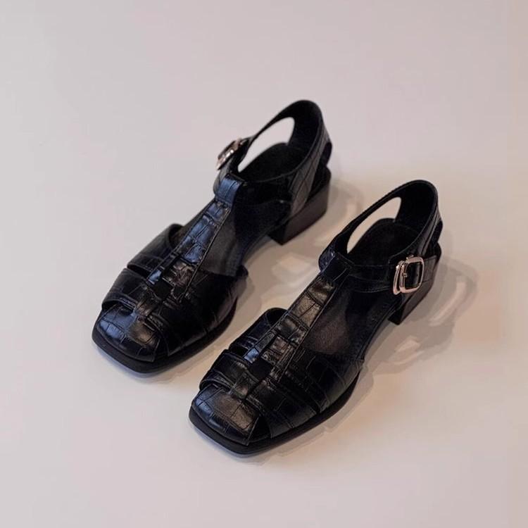 Women's Sandals 2026 Summer New Fashion Weave Vintage Breathable Roman Shoes Lightweight Comfortable Buckle Strap Casual Shoes