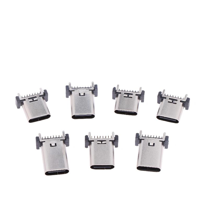 Type C USB Female Socket 16Pin Vertical Mount Enhanced Connection for Gaming Console Repair