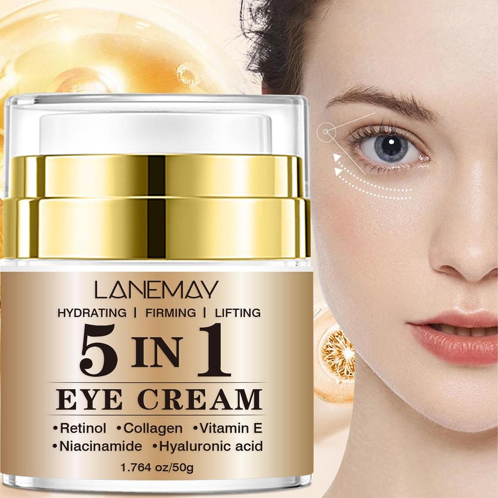 5 in 1 Eye Cream-Provides deep, long-lasting hydration to refresh and "wake up" your eyes-Suitable for Women and Men, 50ml