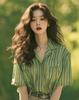 2025 Summer New French Elegant Style Small Shirt Fashion Vertical Stripe Age reducing Western Style Shirt Top for Women