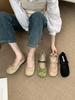 Korean version of ballet square head shallow mouth fairy with skirt shoes 2025 new autumn suede Mary Jane shoes