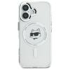 Karl Lagerfeld Klhmp16Shlschh Iphone 16 6.1 Biały/White Hardcase Iml Metal Choupette Head Magsafe