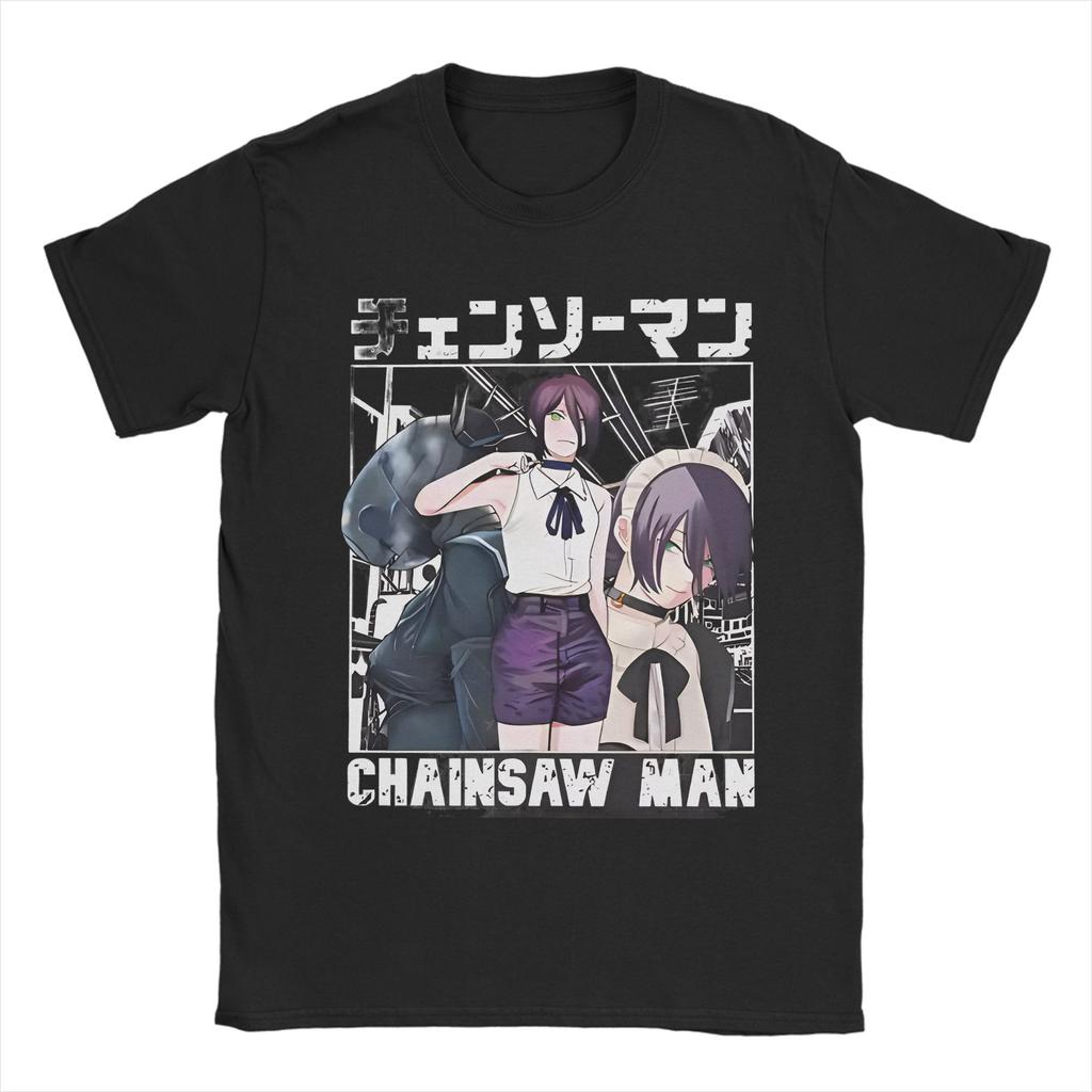 Funny Makima Chainsaw Man T Shirt For Men Women 100%Cotton Short Sleeve  Round Neck Summer Top Tee