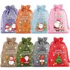 2024 Luminous Burlap Drawstring Christmas Gift Bag for Kids
