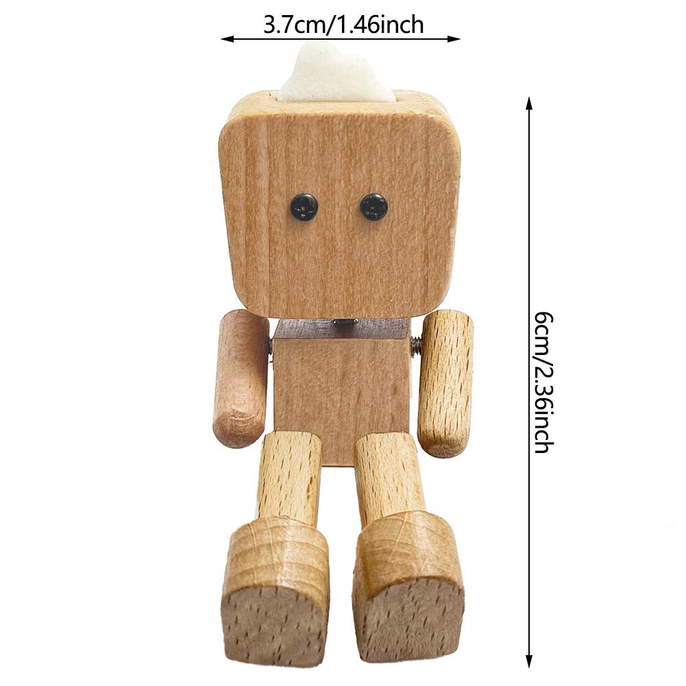 Car Shaking Wooden Robot Air Outlet Clip Figurine Decoration Ornaments Leg-swinging Men Cute Wood Man Car Good Creative Gifts
