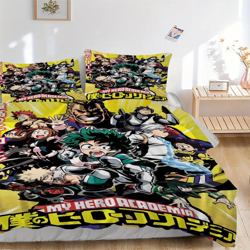 

My Hero Academia Bedding Set Comforter Cover Gift for Bedroom,Includes 1 Cover and 2 Pillowcases, No InsertB266 135x200cm