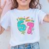 Girls 7th Birthday Shirt • "I Was 6 Now I'm 7" Shiny Tee