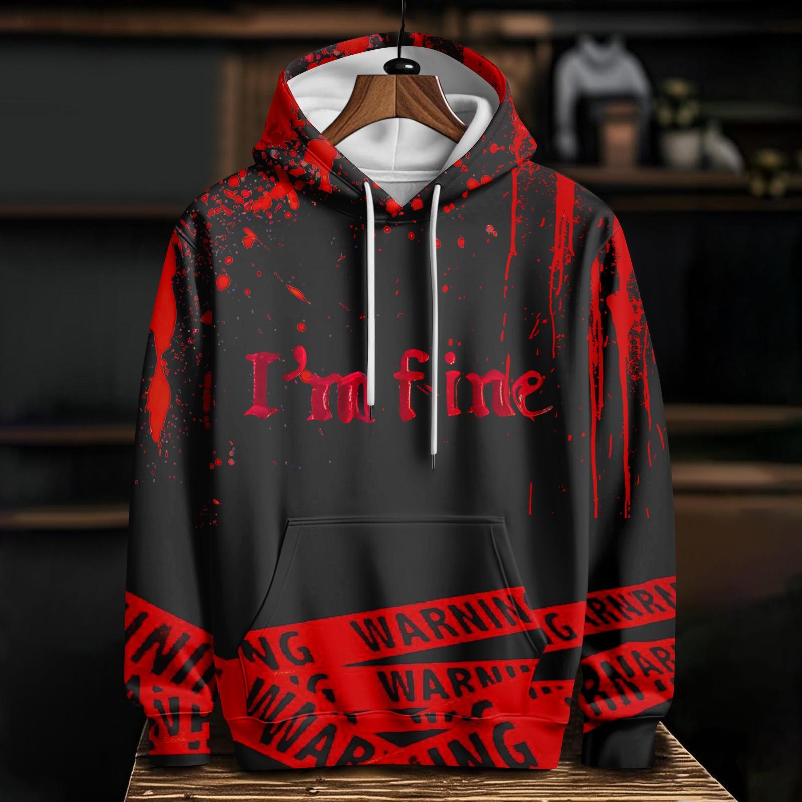 

Женский повседневный модный худи с длинным рукавом и принтом на Хэллоуин L