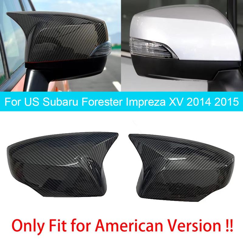 For US Subaru Forester Impreza XV 2014 2015 Car Rearview Side Mirror Cover Wing Cap Sticker Exterior Door Case Trim Shell ABS Gloss Black