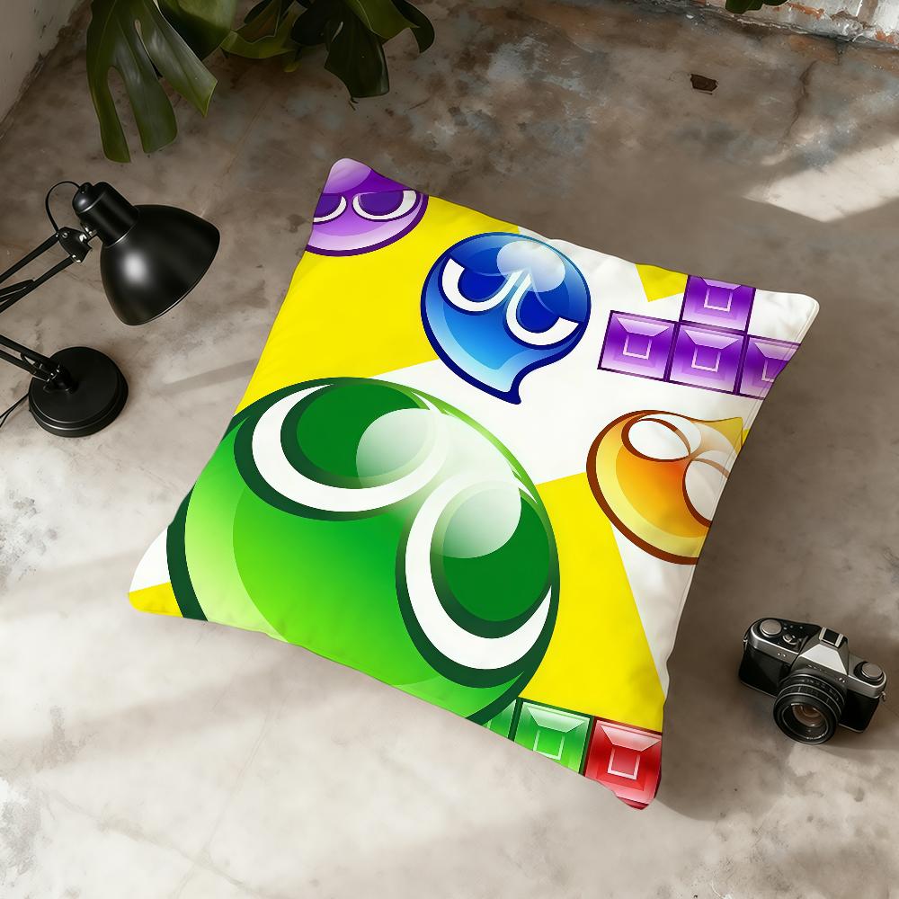 P-P-Puyo Game P-P-Puyo cushion cover Home Office Convenient Nordic Simplicity Hit With Zipper Cushion Cover
