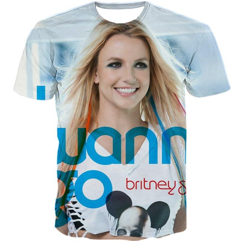 Women/men Summer Fashion 3D Britney Printing T Shirt Casual Short Sleeve Tops Tee Sports Wear Unisex Kids Summer T Shirt