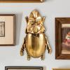 Beetles Wall Hanging Ornament Golden Artwork Walls Sculpture Decoration for Bedroom
