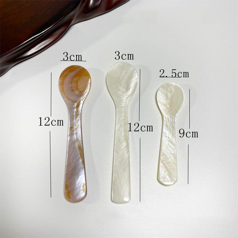 Kitchen Tool 9-13CM Natural Shell Ice Spoon Cream Coffee Caviar Spoon Mother of Pearl Seashells Stirring Spoons Teaspoon Crafts4