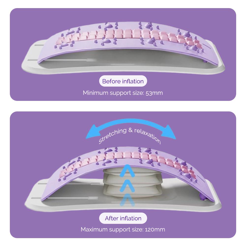 Foreverlily Adjustable Back Massager Airbag Waist Neck Support Massage Lumbar Cervical Muscle Relax Stretcher Posture Massager