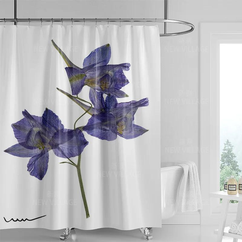 Minimalistický sprchový závěs s rostlinným motivem, moderní dekorace koupelny a toalety, soukromý závěs 180x180cm voděodolný sprchový závěs