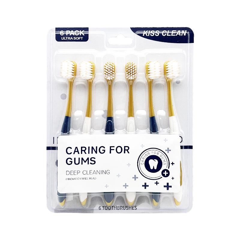 Sam's Club Adult Soft Bristle Wide Head Toothbrush 6-Pack, High Density Soft Silk