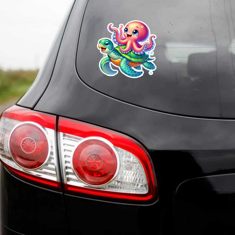Cute Octopus Car Sticker Vinyl Decal Waterproof Rear Window Motorcycle Camper Bumper Truck Laptop Decoration TM388