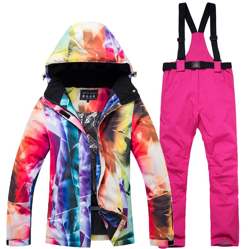 Winter Outdoor Ski Suit, Women's Thermal Snowboard and Snowboard Ski Pants Suit.