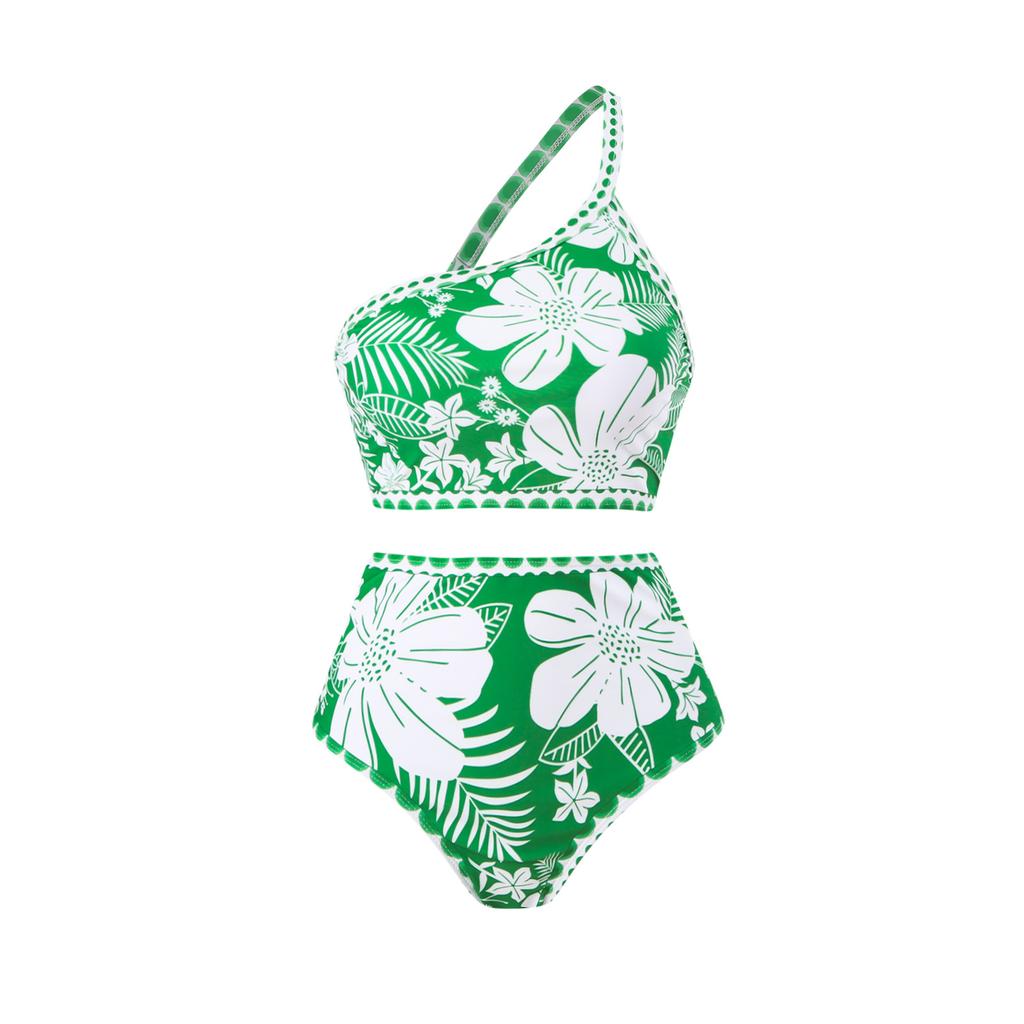 European and American Retro Ethnic Bohemian Bikini Mesh Round Skirt Three-piece Vacation Beach Multi-color Swimsuit Women