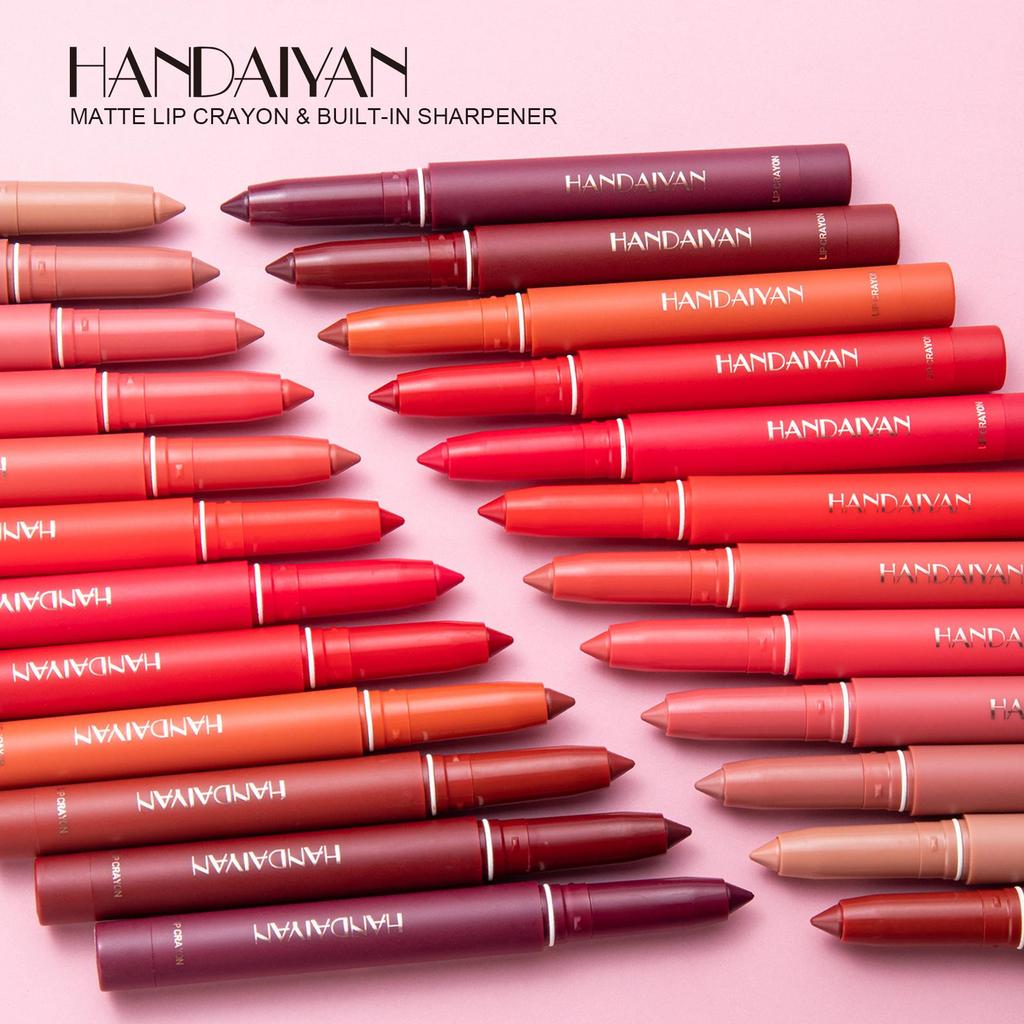 12 Colors Matte Waterproof Velvet Nude Lipstick Pencil Sexy Red Brown Pigments Makeup Long Lasting Profissional Lip Liner