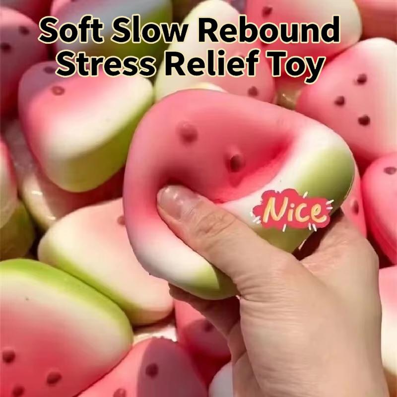 *@Hot Squishy Watermelon Fidget Toy Anti-Stress Slow Rising Fruit Pinch Squeeze Stress Reliever Funny Pressure Reducer Prop
