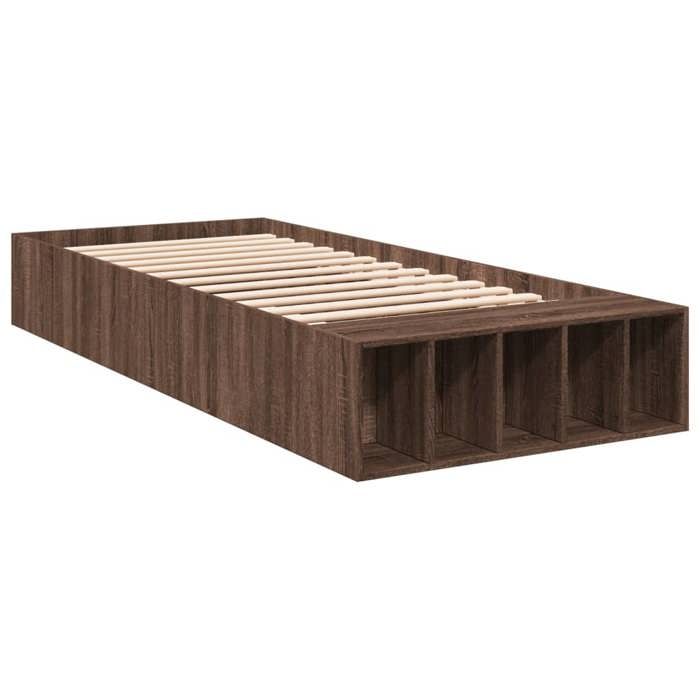 VidaXL Cadre de lit chêne marron 100x200 cm bois d'ingénierie, lit, lit simple, lit de rangement, sommier, meubles de 3280607