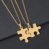 Puzzle Pair of Blank Laser Color Printing Materials, Holiday Gifts, Lettering, Stainless Steel Cross Chain, Necklace.
