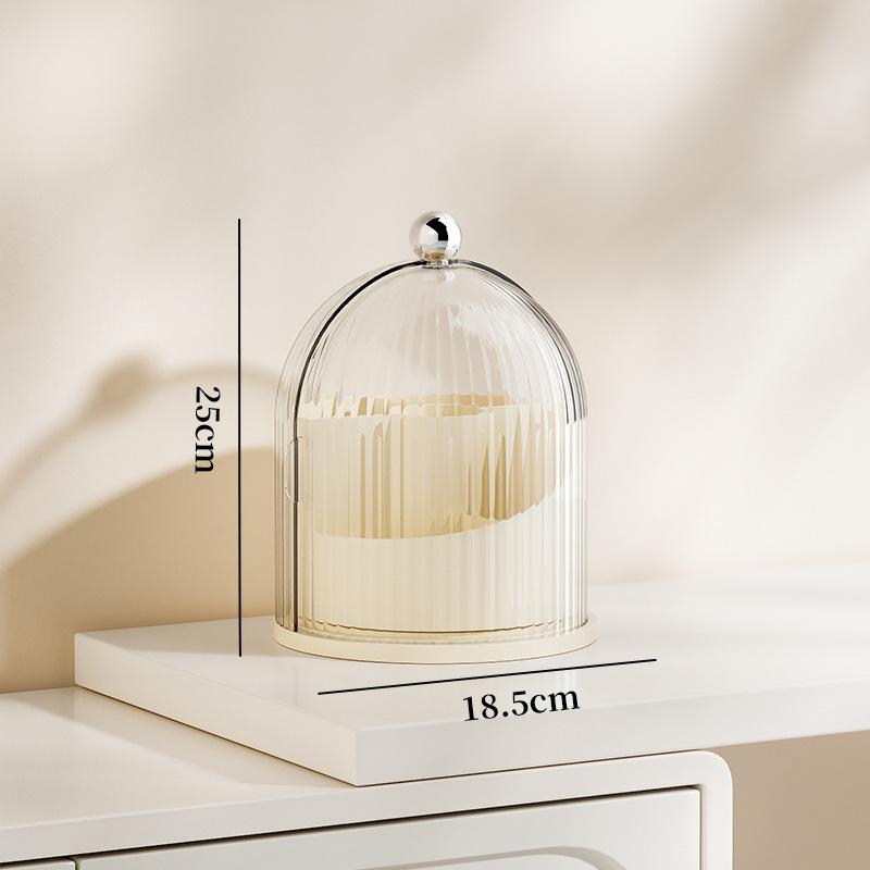 Cosmetic Storage Box Organizer Desktop Transparent Dustproof Rotating Table Makeup Brush Storage Holder Partition Lipstick Rack