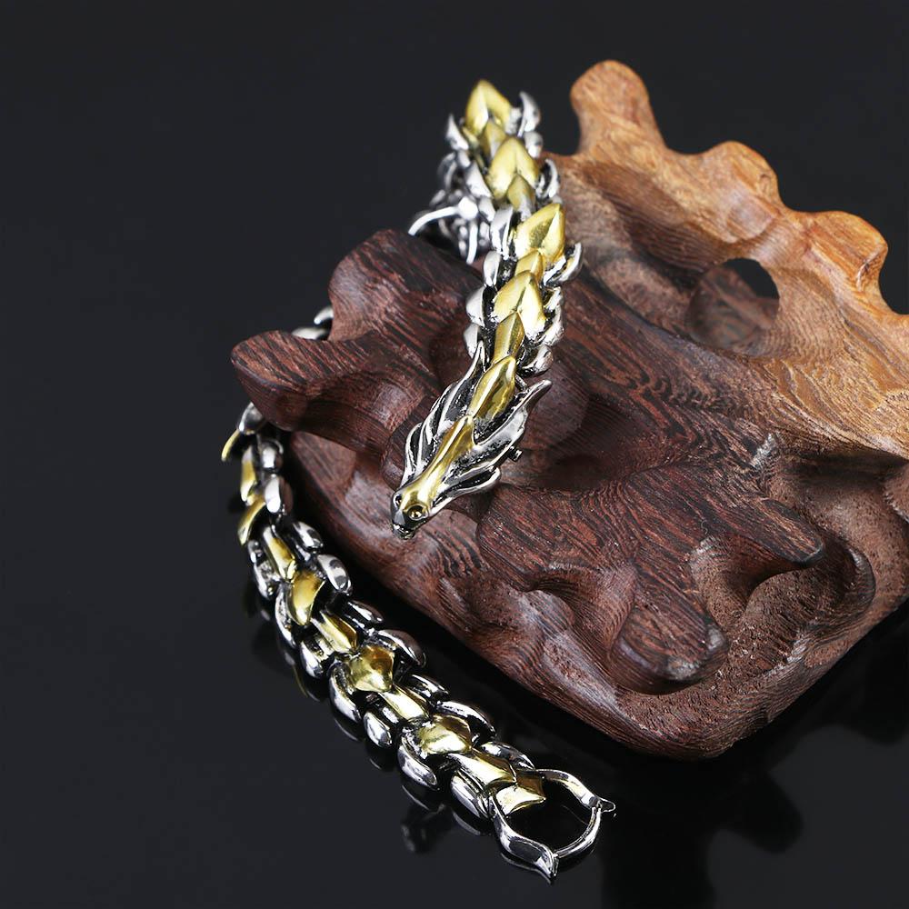 Exaggerated Retro Dragon Teenager Jewelry Chain Bracelet Men's Accessories Gold Dragon Bracelet