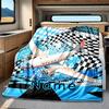 Airplane Racing Checkered Pattern Rv Blanket Comfortable Soft Lightweight Allseason Multipurpose Blanket For Travel Camping Picnics Sofa Rv Bed Living