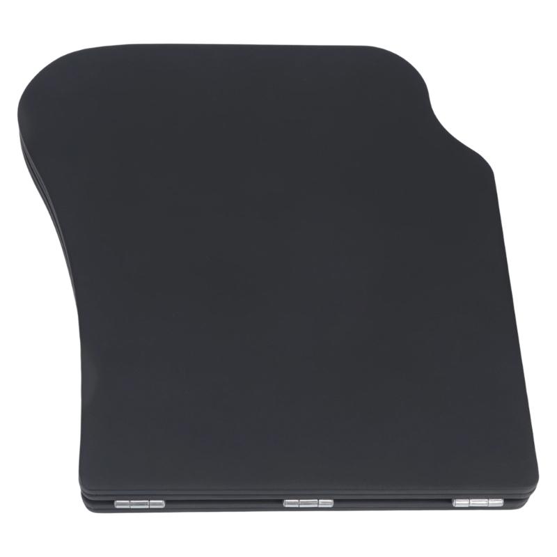 Temporary Car Work Tray with 2-Panel Tabletop for Reading and Item Placement Inside Parked Vehicle Cabin