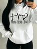 Women Faith Hope Love Heartbeat Graphic Warm Hoodie Casual Long Sleeve Pullover Hooded Sweatshirt Men Tops Couple Streetwear