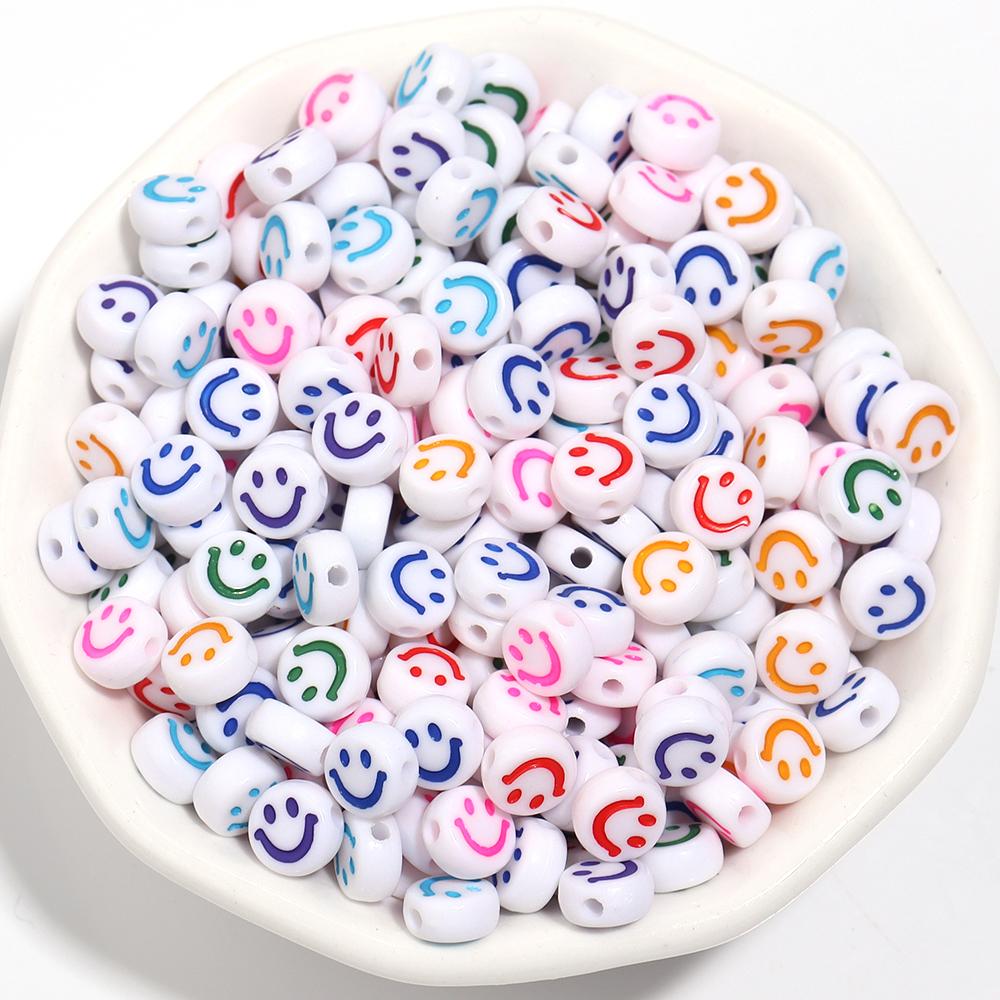 100/200Pcs Mixed Color Letters Acrylic Beads Round Flat Alphabet Loose Spacer Beads For Jewelry Making DIY Bracelet Accessories