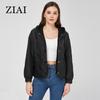 ZIAI 2023 nowa damska kurtka wiosenna z kapturem na co dzień cienka bawełna fałszywy dwuczęściowy guzik na zamek błyskawiczny dwuwarstwowy płaszcz z plisą kobiet ZM-7576