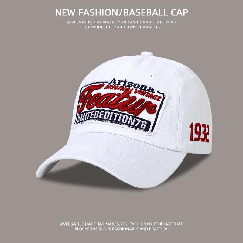 

Vintage Style Cotton Baseball Cap With Embroidered Letters For Casual Summer Wear Offwhite