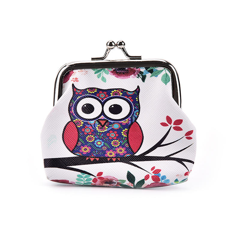 Women Coin Purse Owl Printing Ladies Coin Purse Pocket Coin Pouch Key Credit