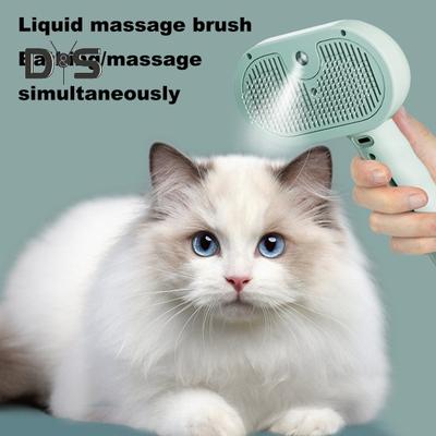 Cat Steam Brush for Shedding Rechargeable 3-in-1 Steamy Pet Brush Self Cleaning Massage Comb Loose Hair Removal for Long/Short Hair Cats Dogs