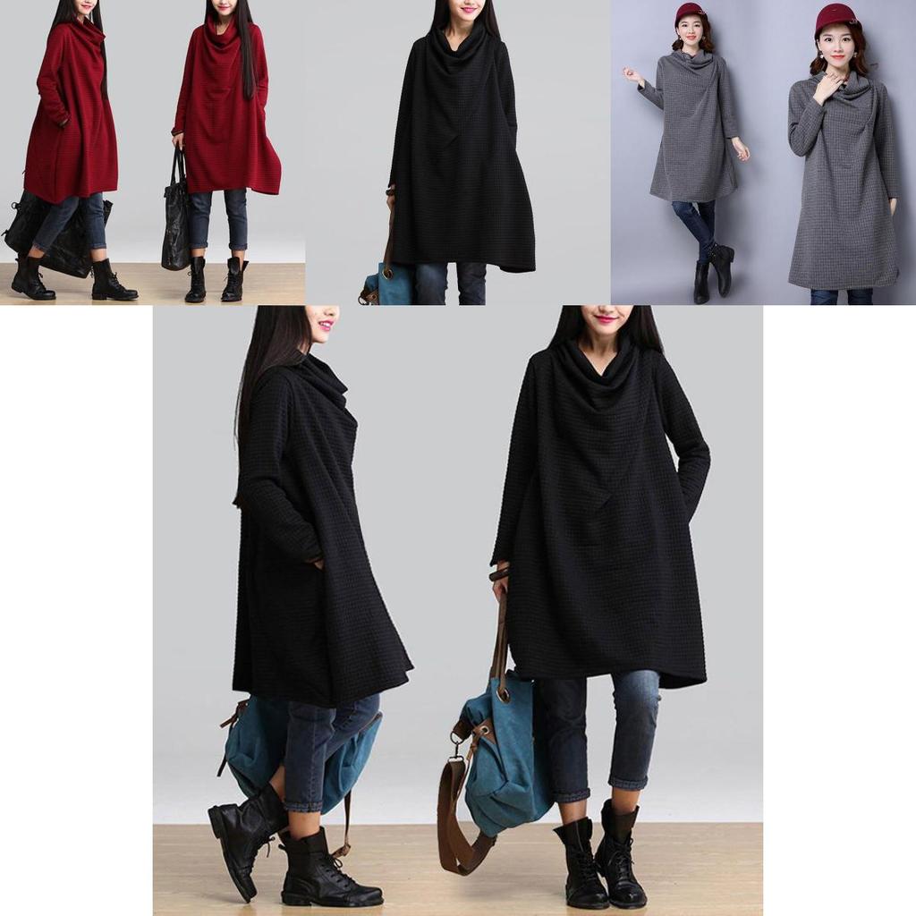 Premium Quality Women's Fashion Casual Elegant Solid Color Long-sleeved Dress Ideal For Every Occasion